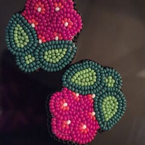 Handcrafted Beaded Floral Earrings